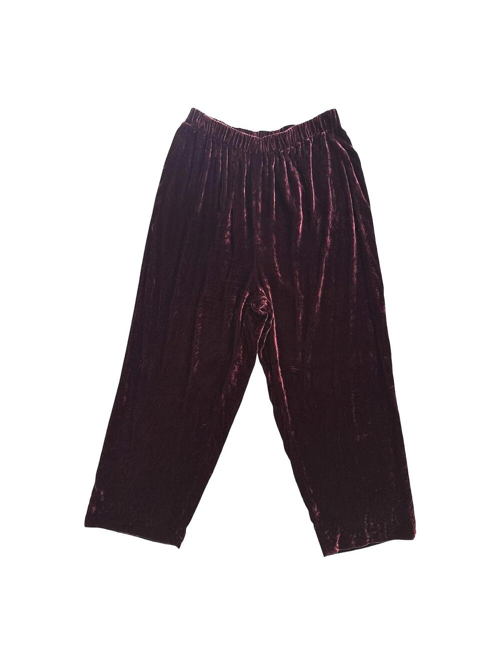 Luxurious Crimson Silk Velvet Wide Leg Pants - Banana Republic - Size 14